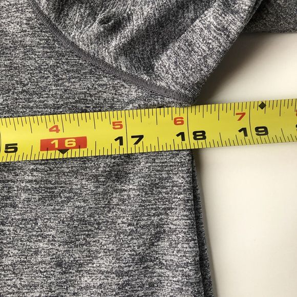 Athleta Shirt Women Small Gray Heather Thumb Hole Tulip Back Long Sleeve Top - Picture 10 of 11